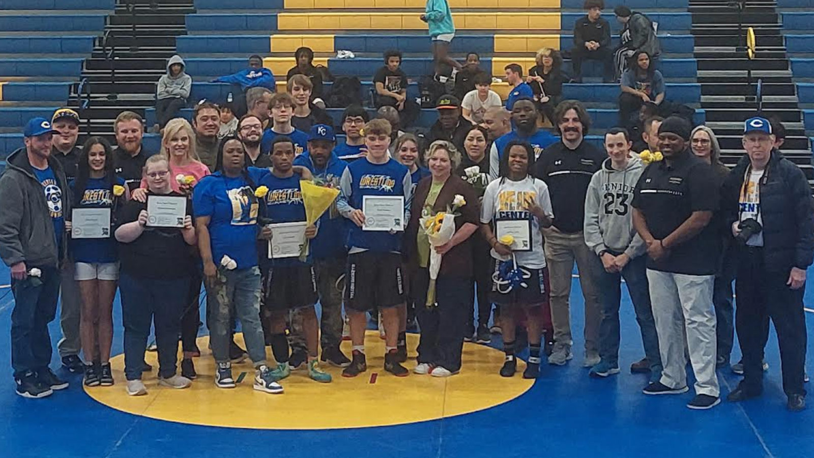 Center High School Wrestling Senior night