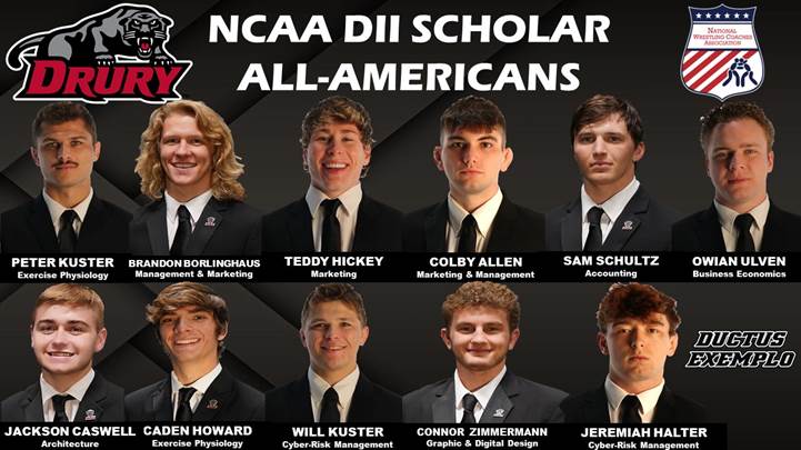 Drury Wrestling has 11 Scholar All-Americans