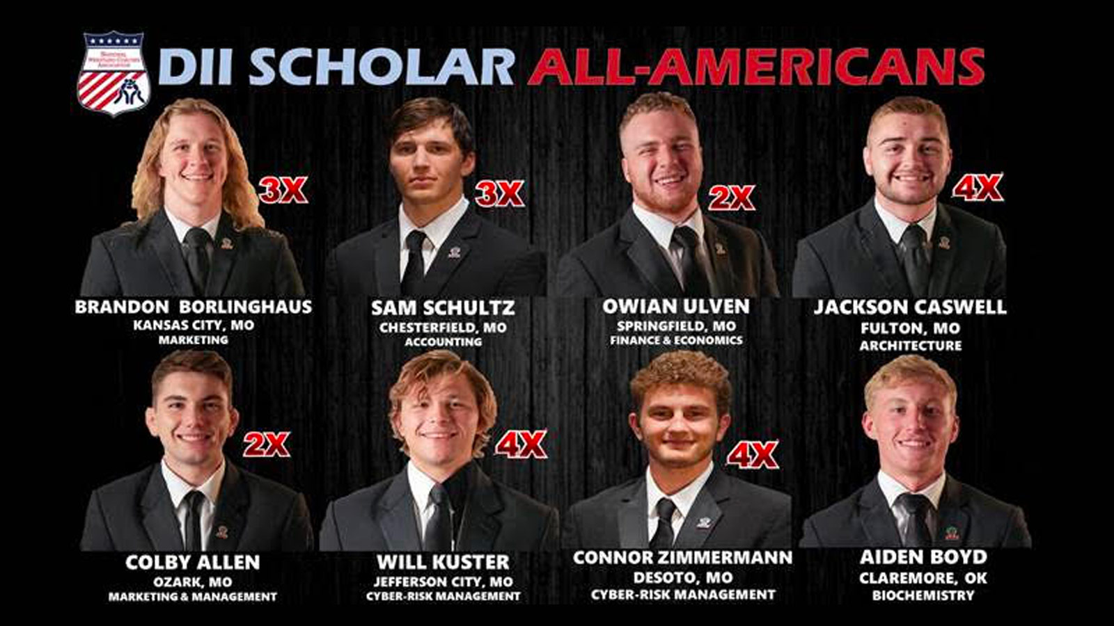 Drury Wrestling 8 Scholar All-Americans
